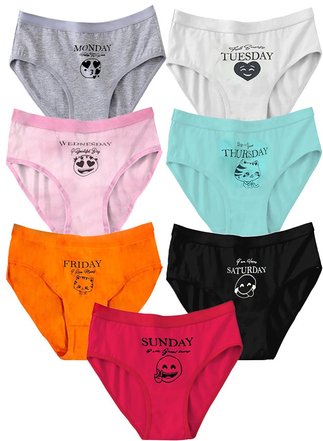 MARGOUN 7 Pack Women's Medium Size Underwear Women's Cotton Bikini Brief Underwear Comfortable Brief Breathable Panty Days of the Week Underwear/Medium (hip 39.5''-40.5'') - Image 3