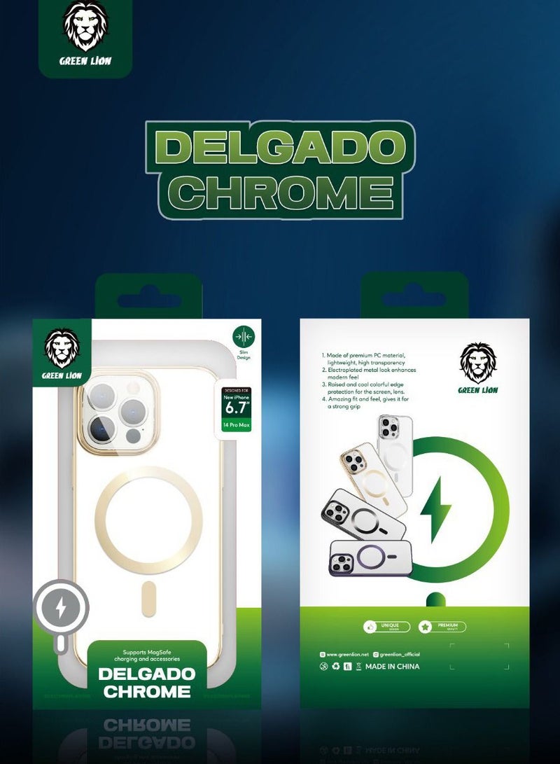 Green Lion Delgado Chrome Magsafe Case for iPhone 14 Pro Max (6.7") - Black - Image 2