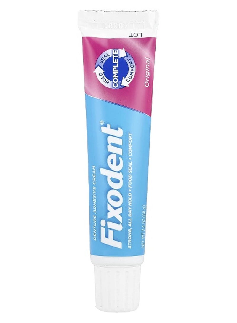 Fixodent, Denture Adhesive Cream, Original, 2.4 oz (68 g) (Packaging may vary) - Image 1