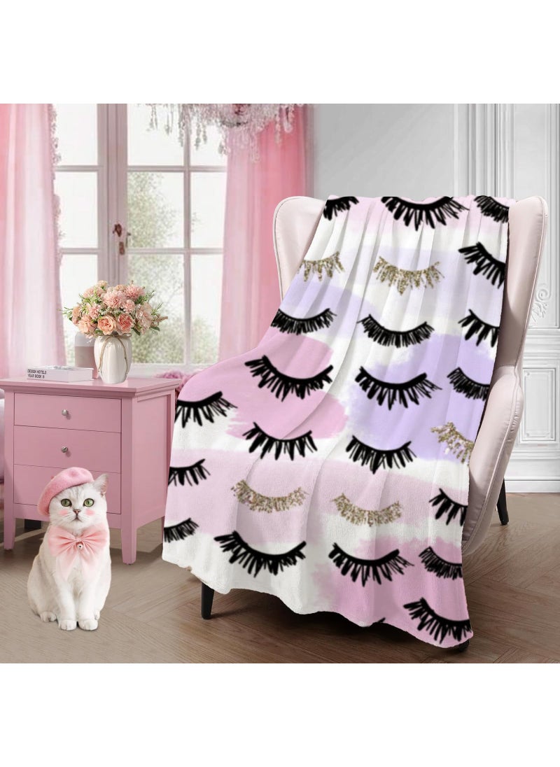 yuboo yuboo Lash Blanket for Mom  Pink Birthday Gifts for Mom Super Soft Eyelash Preppy Girly Throw Blanket for Lash BedCouch Sofa Esthetician Gifts 50x 60 