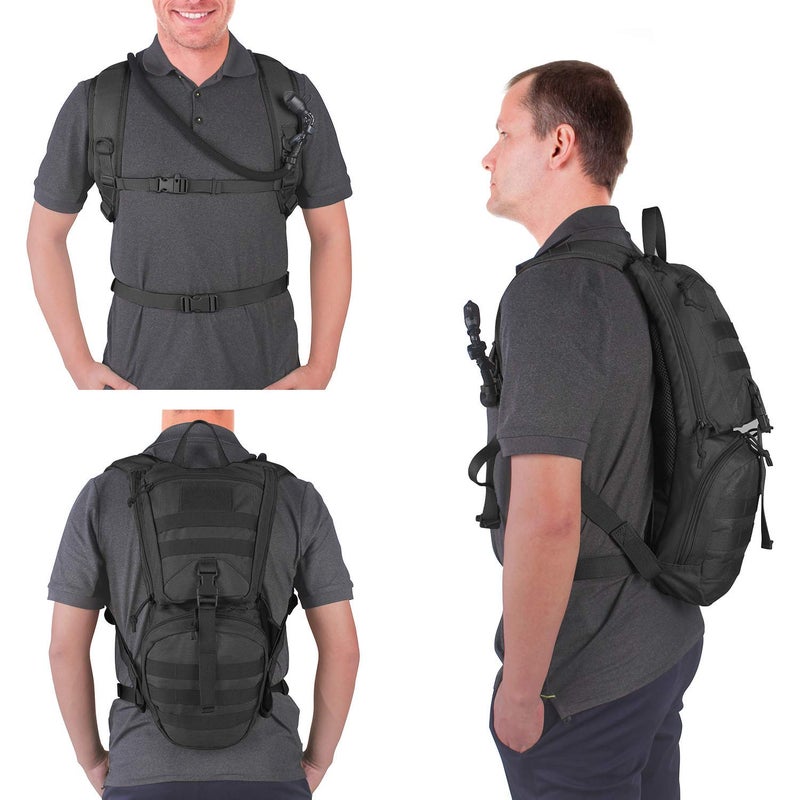 Unigear Tactical Hydration Packs Backpack 1050D with 2.5L Water Bladder, Thermal Insulation Pack Keeps Liquid Cool up to 4 Hours for Hiking, Cycling, Hunting and Climbing (Black) - Image 5