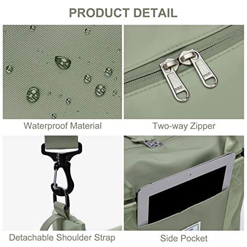 BJLFS Womens travel bags, weekender carry on for women, sports Gym Bag, workout duffel bag, overnight shoulder Bag fit 15.6 inch Laptop Large Light Green - Image 5