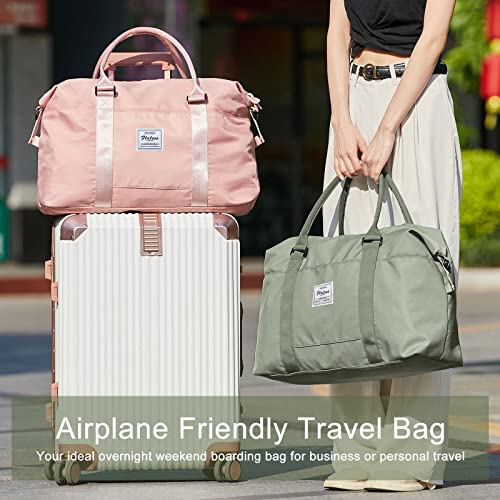 BJLFS Womens travel bags, weekender carry on for women, sports Gym Bag, workout duffel bag, overnight shoulder Bag fit 15.6 inch Laptop Large Light Green - Image 2