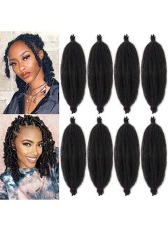 Xtrend 16 Inch Pre-Separated Springy Afro Twist Hair 8 Packs Spring Twist Hair For Distressed Soft Locs Natural Black Marley Twist Crochet Braiding Hair Synthetic Hair Extensions (8 Strands/Pack,1B#)  - Image 1