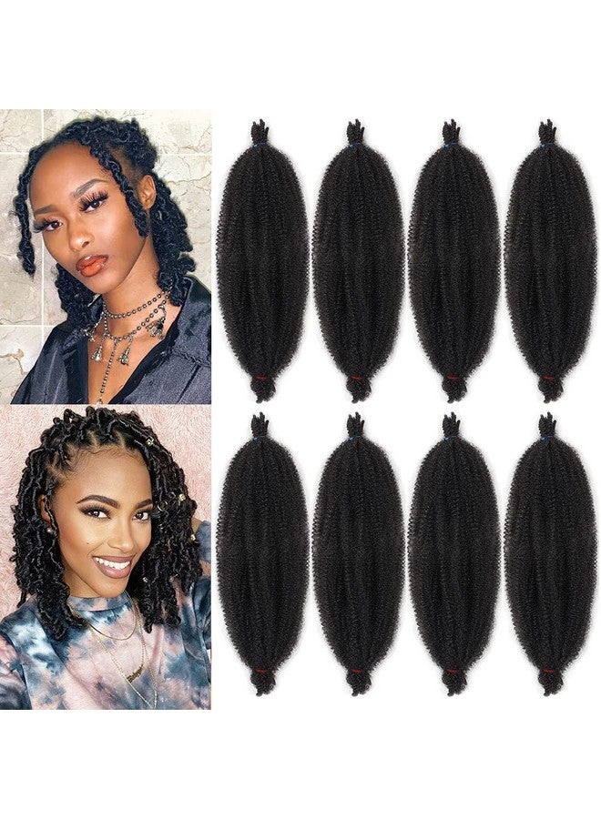 Xtrend 16 Inch Pre-Separated Springy Afro Twist Hair 8 Packs Spring Twist Hair For Distressed Soft Locs Natural Black Marley Twist Crochet Braiding Hair Synthetic Hair Extensions (8 Strands/Pack,1B#) - Image 1