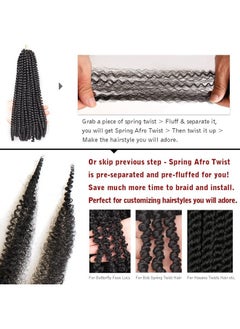 Xtrend 16 Inch Pre-Separated Springy Afro Twist Hair 8 Packs Spring Twist Hair For Distressed Soft Locs Natural Black Marley Twist Crochet Braiding Hair Synthetic Hair Extensions (8 Strands/Pack,1B#)  - Image 5
