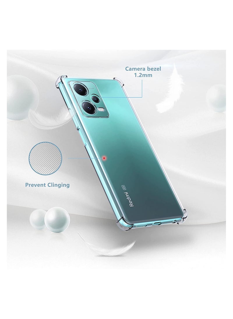 Xiaomi Redmi Note 12 5G Case Cover Clear Back TPU Case Shockproof Anti-Scratch Protective Bumper Cover for Xiaomi Redmi Note 12 5G