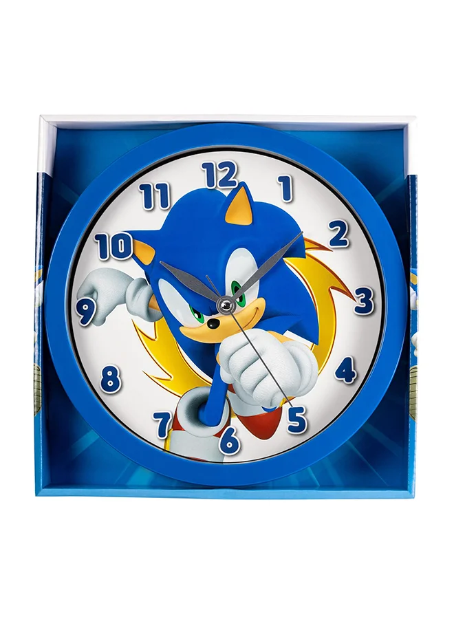 Disney Disney Sonic the Hedgehog Printed Character 3-hand Dial Blue Frame Wall Clock, One Size,SNC3002, 250mm