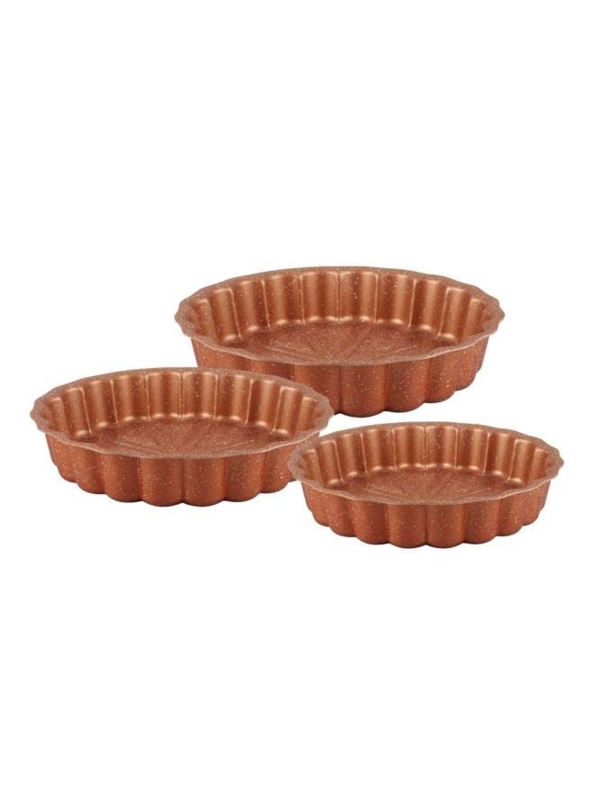 DESSINI 3-Piece Granite Cake Pan Set Brown Small (24), Medium (28), Big (32)cm - Image 1