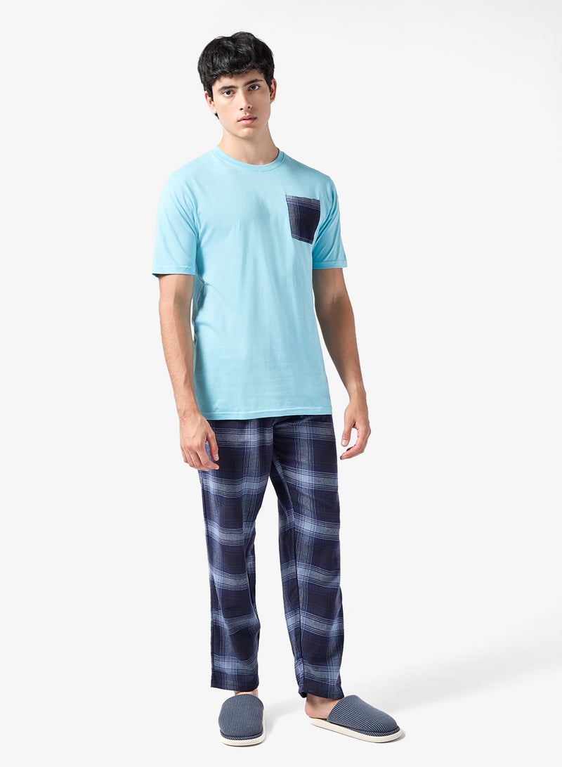 سفنتي فايف طقم بيجامة تيشيرت وبنطلون - Image 1