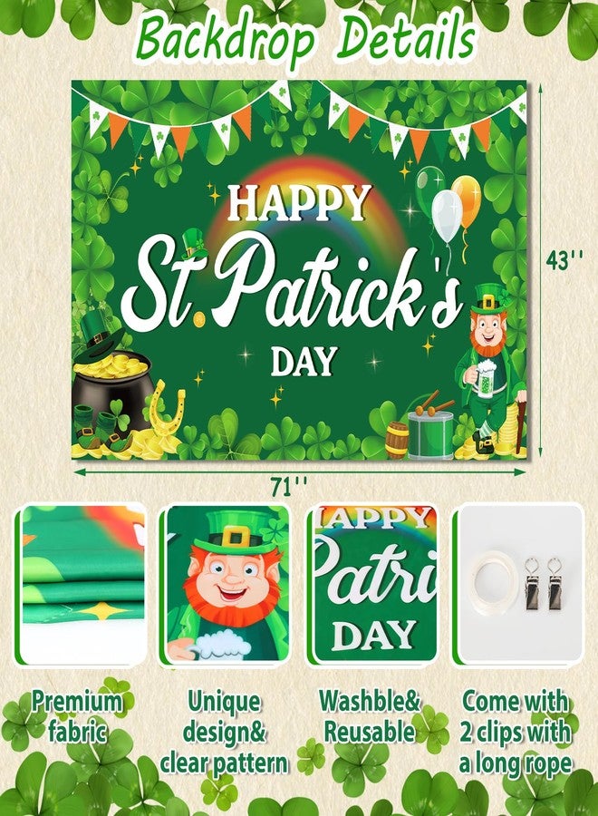 FINDRICH 40Pcs St Patricks Day Decorations, Happy St Patrick's Day Decorations Kit Includes Shamrock Backdrop Banner Paper Fan Balloon Hanging Swirls for Irish St. Patrick's Day Party Decor - Image 4