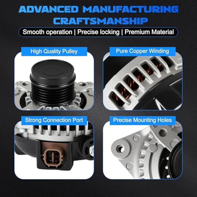 YOMALL Alternator 11385 for 2009 Corolla 1.8L, for 2010 Corolla 1.8L, for 2009 Vibe & 2010 Vibe 1.8L/2.4L, for 2009-2010 Matrix 1.8L, for 2009-2010 Matrix 2.4L - Image 4