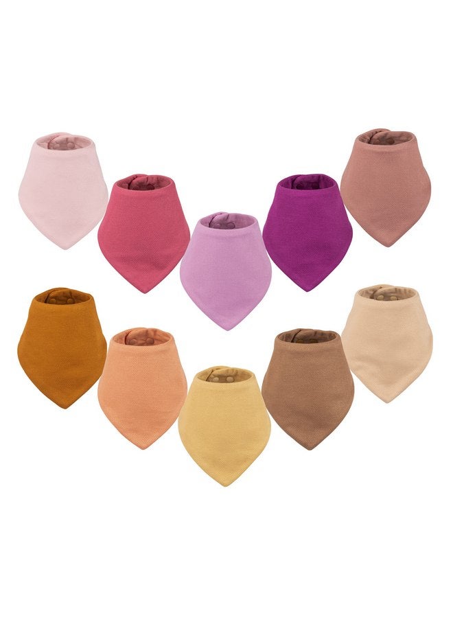 تايني توينكل طقم مكون من 10 قطع من المرايل ذات وشاح باندانا من Tiny Twinkle - مرايل أطفال مقاومة للماء وذات قدرة على الامتصاص من لعاب الأطفال وظهور علامات التسنين (طقم مكون من 10 قطع للبنات) - Image 1