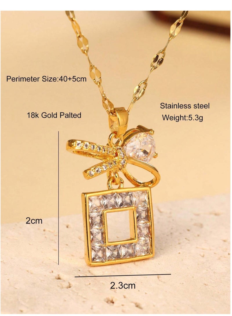 Equal Stainless Steel Gold Plated Necklace For Women - Image 3