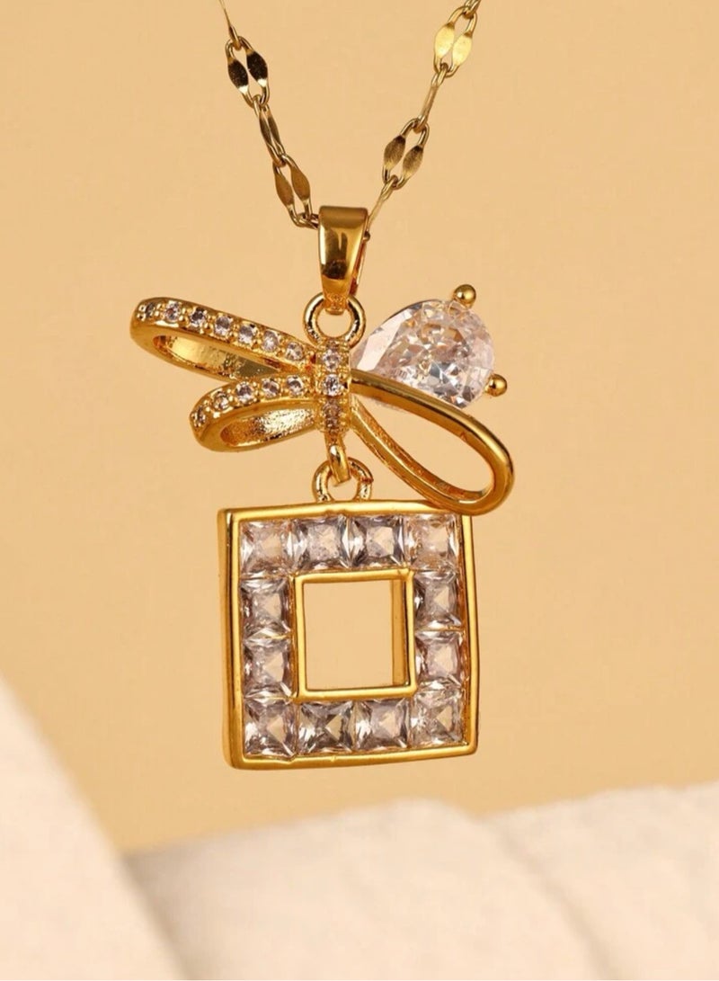 Equal Stainless Steel Gold Plated Necklace For Women - Image 2