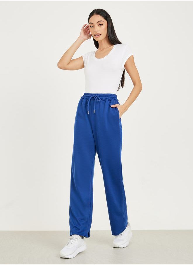 Styli - Drawstring Wide Leg Joggers with Pocket - Image 1