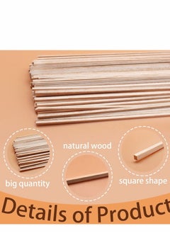 Y&D 1/8 ×12 inch Wooden Square Dowel Rod, Small Hardwood Unfinished Wood Squrae Sticks for Crafts DIY Projects (100 Count)  - Image 4