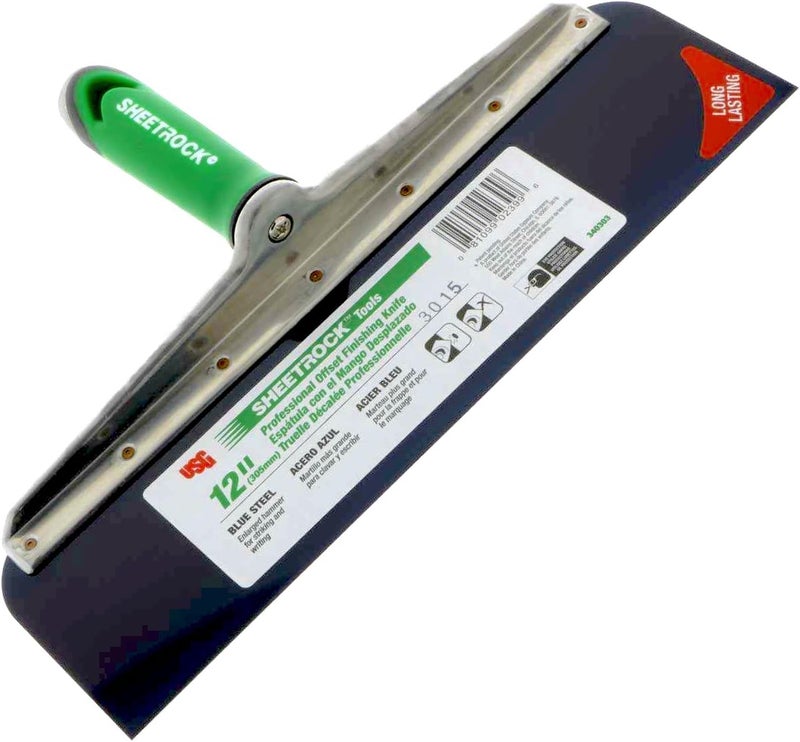 Sheetrock USG Offset Drywall Taping Knife - Blue Steel Blade (12-Inch) - Image 1