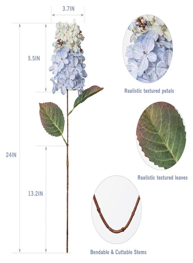 Ttranewsoo Faux Hydrangea Flower Hydrangea Artificial Flowers Hydrangea Bouquet Faux Flower Table Centerpieces for Home Wedding Bridal Bouquet Office Party DIY Floral Decor - Image 3