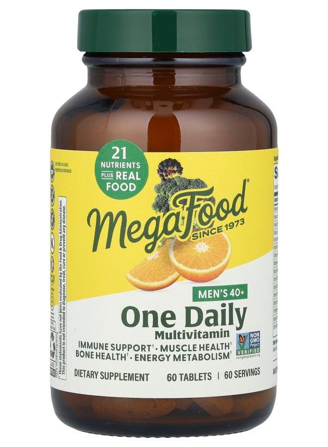 MegaFood Men's 40+ One Daily Multivitamin 60 Tablets