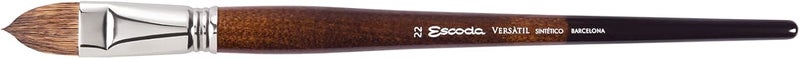 Escoda Versatil 3041 Series Artist Oil and Acrylic Paint Brush Synthetic Kolinsky Long Handle Filbert Size 22 - Image 1