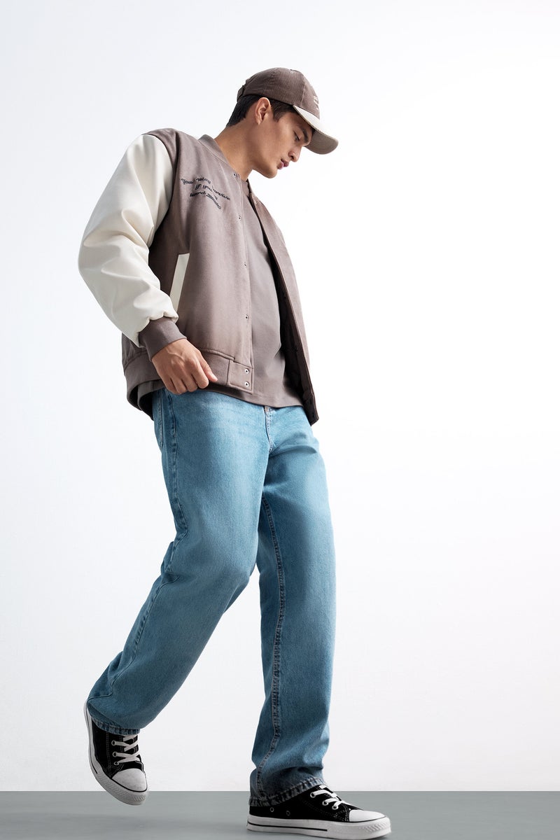 DeFacto Blue Man Baggy Fit Wide Leg Jean Trousers Casual - Image 3