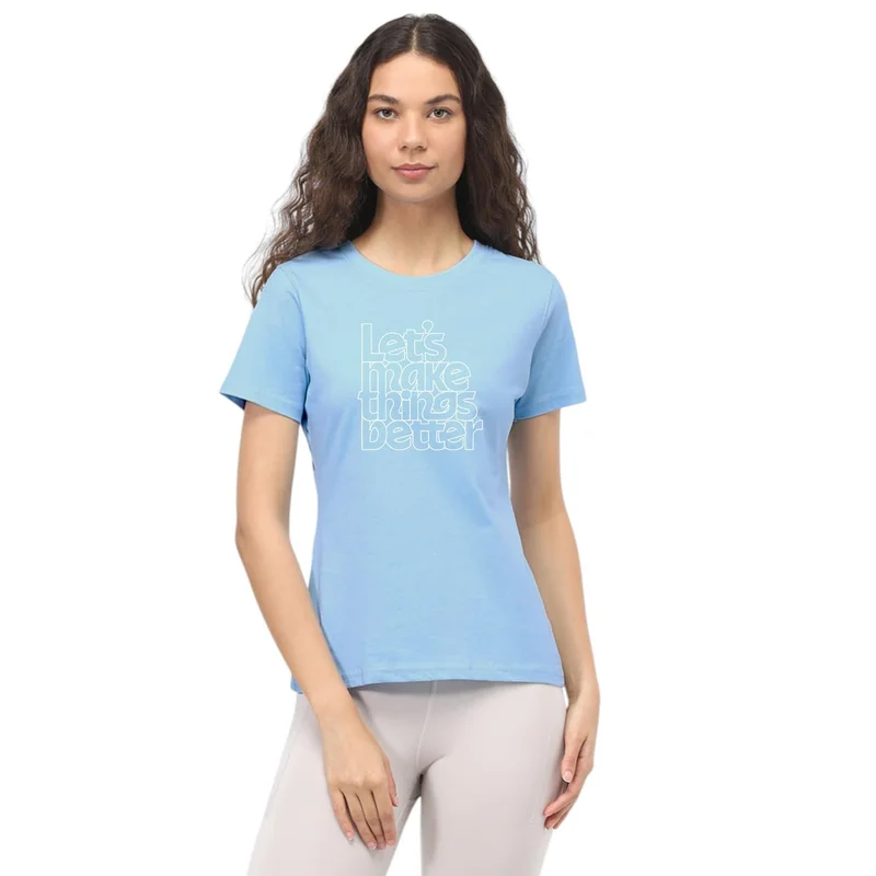 نوبيرو Graphic Print T-Shirt for Women in Blue
