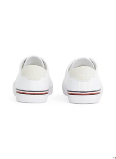 TOMMY HILFIGER Men's Contrast Texture Logo Patch Trainers - Cotton, White  - Image 3