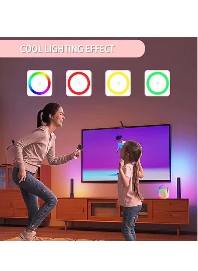 Portable Bluetooth Karaoke Machine with 2 Wireless Microphones, Music Player and Mini Speaker for Kids, Toys and Gifts, Pink - Image 3