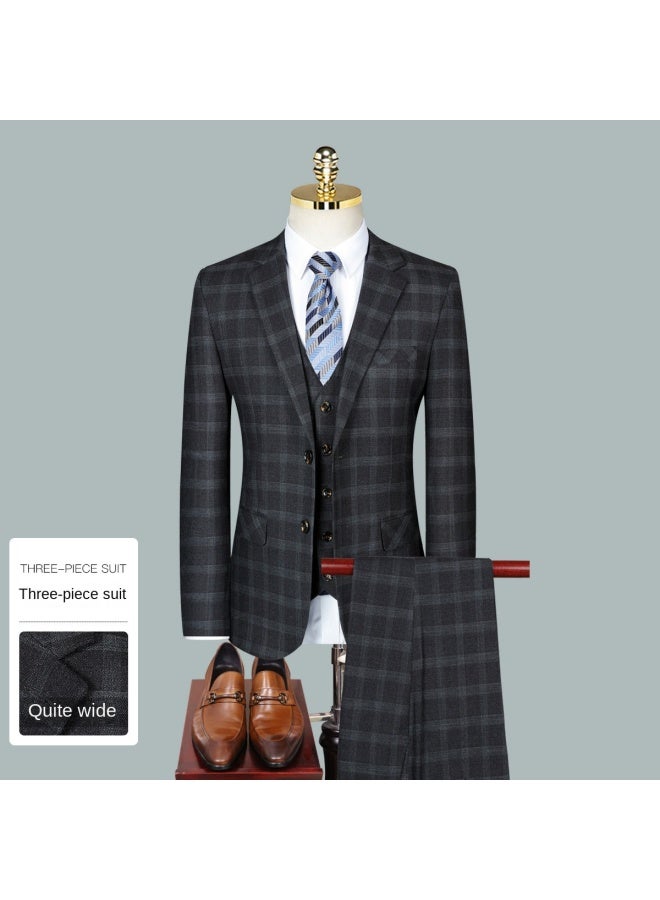 ROMON Jacket + Pants + Vest】men's Suit Set For Wedding, Casual Formal Wear, Groom And Groomsmen Business Suit - Image 2