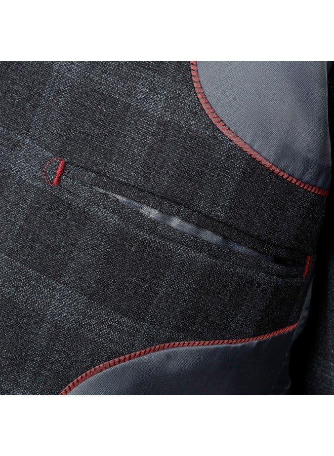 ROMON Jacket + Pants + Vest】men's Suit Set For Wedding, Casual Formal Wear, Groom And Groomsmen Business Suit - Image 5