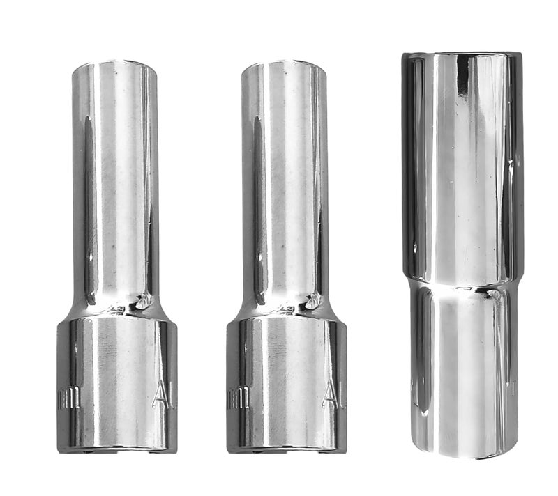 4 NEX 8mm + 12mm + 21mm, 1/2" Drive Hex Long Chrome Vanadium Steel, Anti Rust, Heavy Duty Socket - Image 1