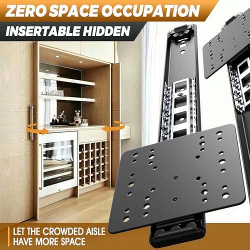 Eegoowa Pocket Door Slides, Cabinet Pocket Door Slide,Pocket Door Hinge,Cabinet Pocket Door Hardware Kit Fit,Pivot Door Slide Hardware Inset,with Magnetic Push-Pull Latch,for Cabinet Door (4PCS, 24in) - Image 5