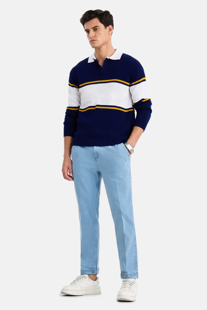 SNITCH Dark Blue Solid Slim Fit Casual Jeans