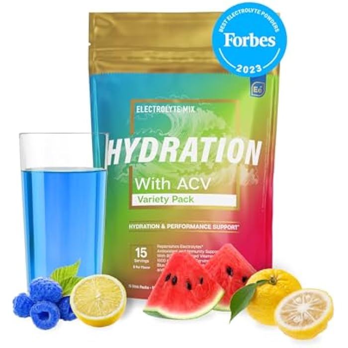 Essential Elements حزم ترطيب العناصر الأساسية - حزمة متنوعة - مسحوق إلكتروليتات خالي من السكر - 15 عبوة من مسحوق الإلكتروليتات بدون سكر - مشروب ترطيب - مع خل التفاح وفيتامين C - Image 1