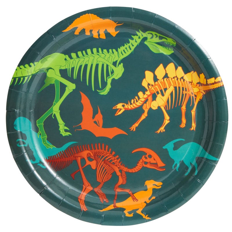 73Hours 144-Piece Dinosaur Birthday Party Decorations Set with Plates, Cups, Napkins  Cutlery - Serves 24 - Green  Blue Dino Fossil Paper Plates  Cups - Disposable  Easy Cleanup - Image 5