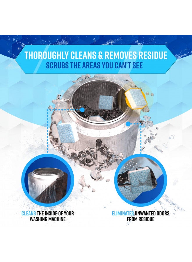 Active منظف غسالة الملابس مزيل الترسبات 24 عبوة - أقراص تنظيف عميق للغسالات الأمامية والعلوية، آمن على الصرف الصحي، معطر صديق للبيئة، ينظف داخل الأسطوانة وختم حوض الغسيل - إمداد لمدة 12 شهرًا - Image 4