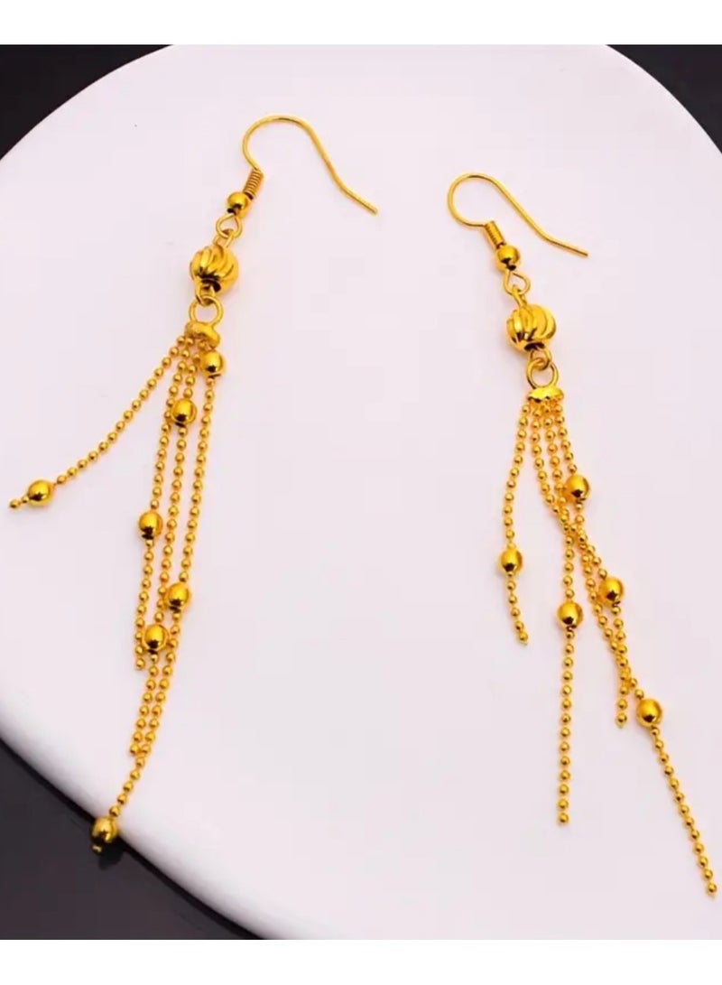GOLDMAX Elegant 21k Gold Plated Drop Earrings For Women - Image 5