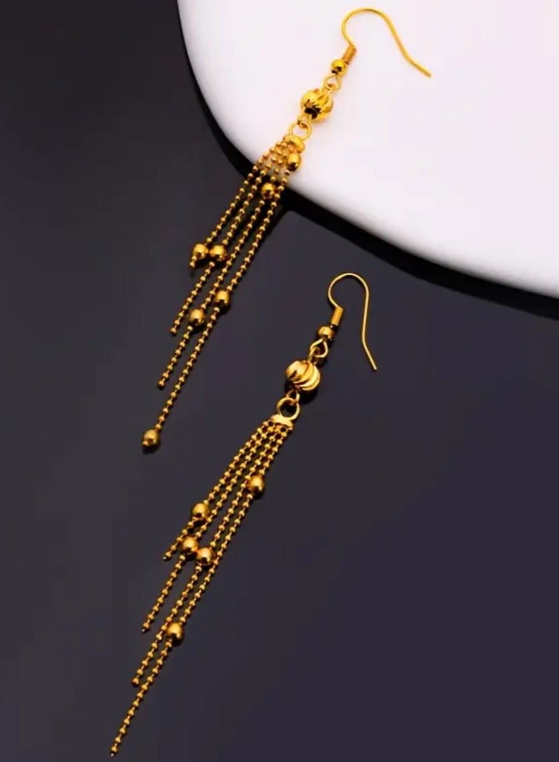 GOLDMAX Elegant 21k Gold Plated Drop Earrings For Women - Image 1