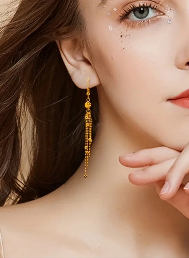 GOLDMAX Elegant 21k Gold Plated Drop Earrings For Women - Image 3