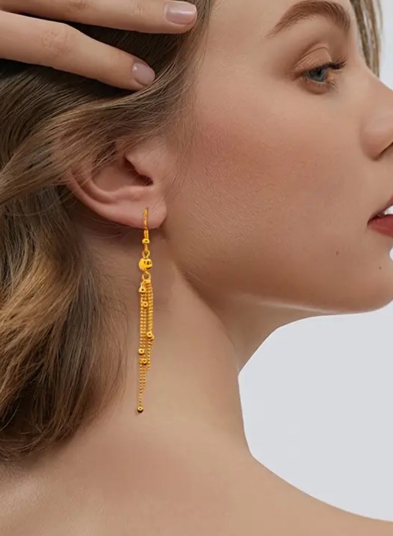 GOLDMAX Elegant 21k Gold Plated Drop Earrings For Women - Image 2