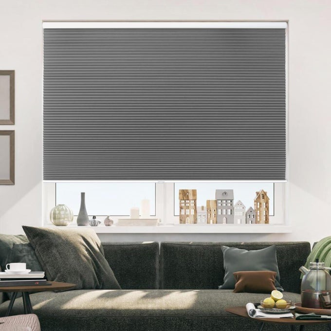 CELLULAR SHADES CORDLESS BLACKOUT HONEYCOMB BLINDS FOR INDOOR WINDOWS THERMAL INSULATED WINDOW SHADES NOISE REDUCTION EASY TO INSTALL PERFECT FOR BEDROOMLIVING ROOM GREY H64 X W36
