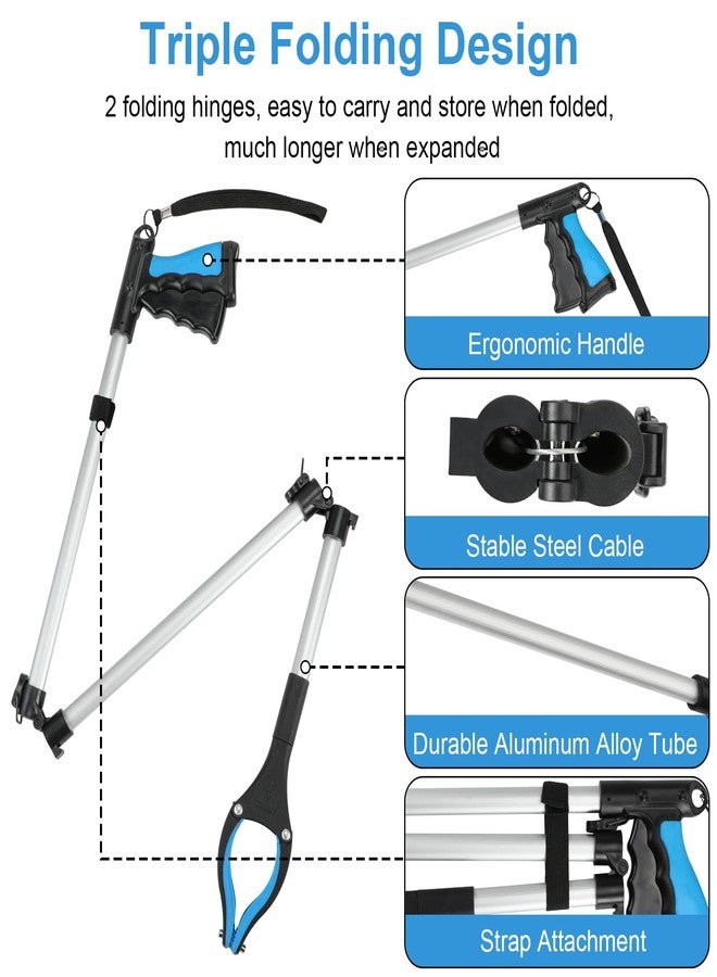 Housolution Reacher Grabber Tool, 43" Extra Long Grabbers for Elderly, Lightweight Handy Trash Claw Grabber with Magnets, Reaching Assist Tool for Trash Pick Up, Arm Extension, Litter Picker (Blue) - Image 3