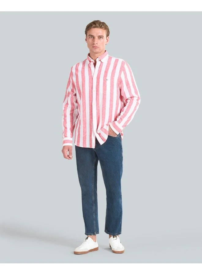 Gant  Regular Fit Bold Striped Cotton Linen Shirt for Men | Best Price UAE