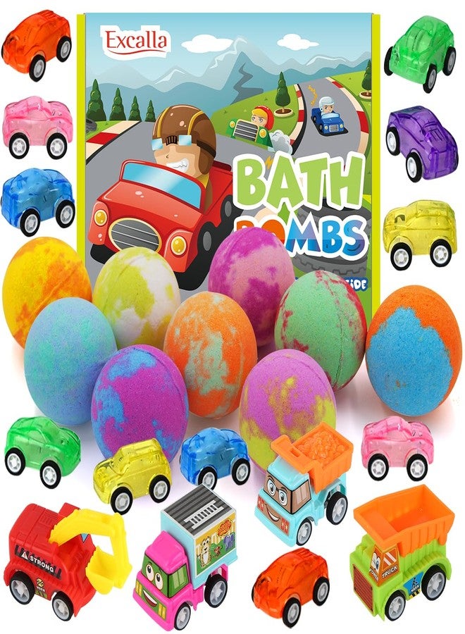 Excalla Bath Bombs for Kids with Toys Inside, 9 Pack Handmde Bath Bombs Set with Pull-Back Cars Inside, Rich Foam Color Bubble Set Boys Girls for Skin Moisturizing - Image 1