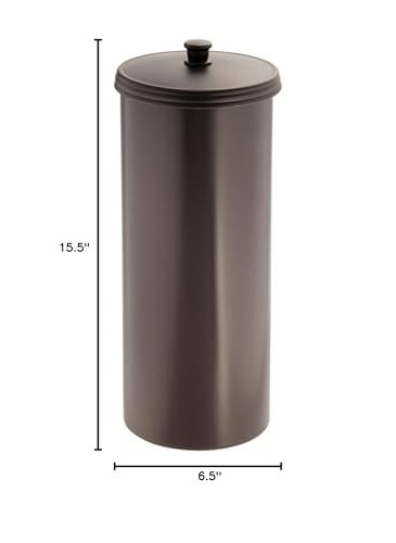 InterDesign iDesign Plastic Toilet Tissue Holder Stand  The Kent Collection - Hold 3 Rolls of Toilet Paper  6.5"" x 15.5""  Bronze  - Image 3