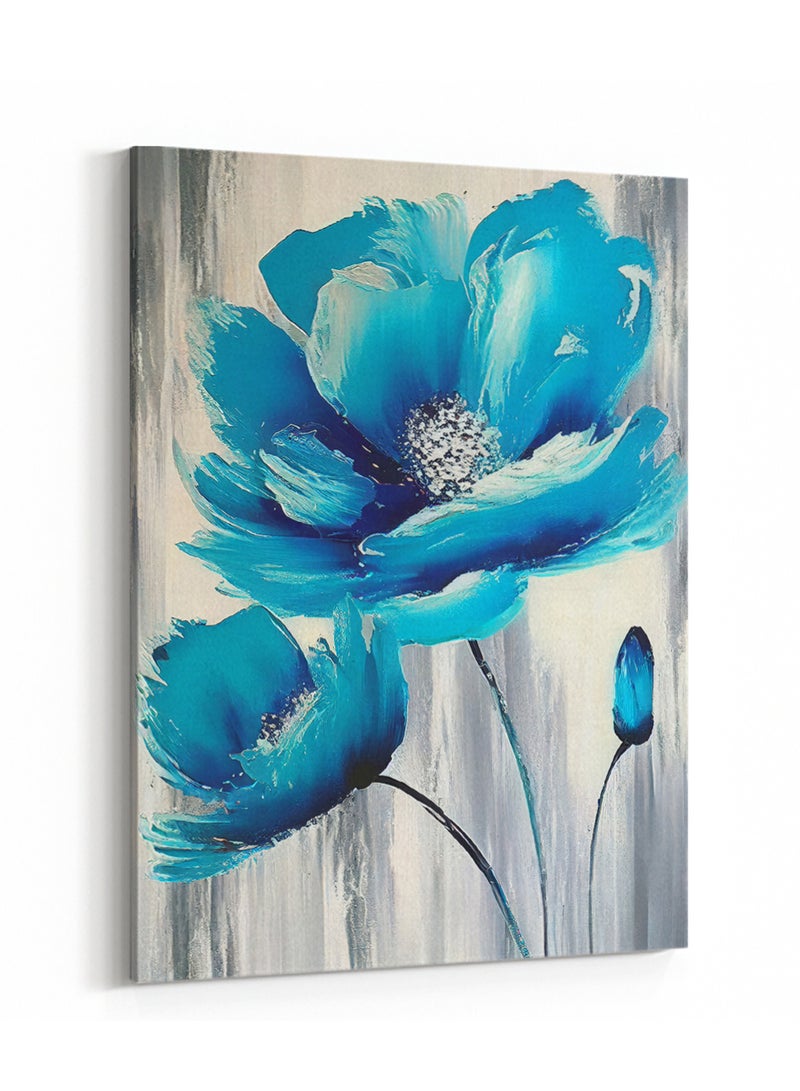 لوحة كانفاس على إطار خشبي بتصميم فن تجريدى زهرة ملونه - Image 4