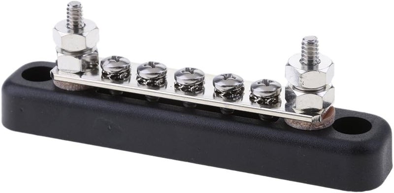 klarako 5 Screws 100A Common Line Bus Bar  Terminal Power Ground Junction Distribution Block BussBar for Marine Boats  with 2 Studs - Image 5
