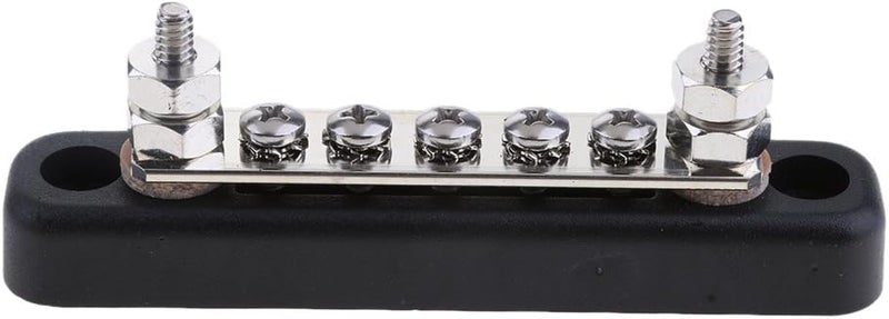 klarako 5 Screws 100A Common Line Bus Bar  Terminal Power Ground Junction Distribution Block BussBar for Marine Boats  with 2 Studs - Image 1