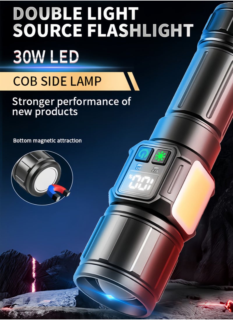 Leon Home Camping Flashlight | 9 Modes 1000~2000 Lumens High Brightness |  30W LED | COB Side Light Magnetic Base | Portable Outdoor Accessories for Hiking/Camping  - Image 2